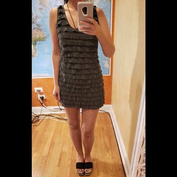 Poetry Gray Ruffled Mini Dress - Picture 3 of 8